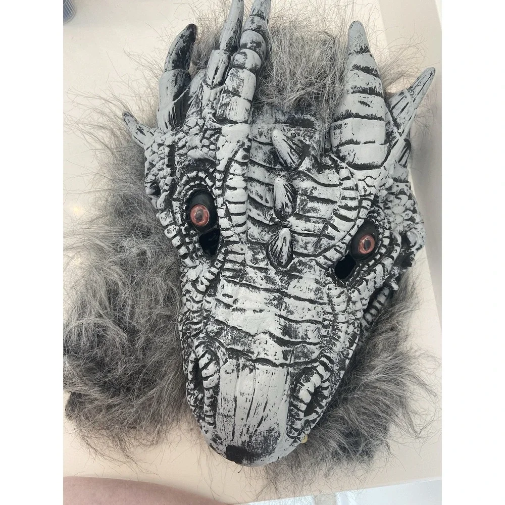 Kids XL Dragon Mask Halloween‎ Costume Gray Headpiece Hyde and Eek Boutique